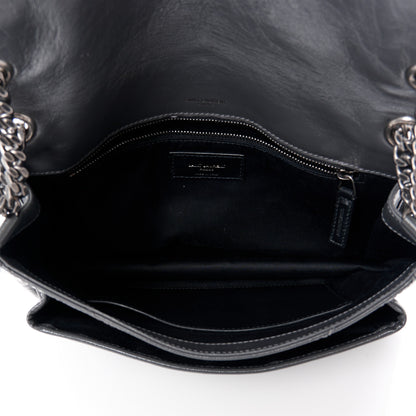 Saint Laurent SAINT LAURENT Crinkled Calfskin Matelasse Monogram Medium Niki Chain Satchel Storm 5 of 11