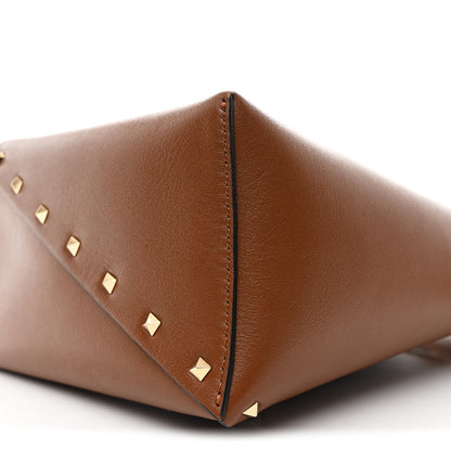 Valentino Garavani Calfskin Rockstud Wispy Bucket Bag Tobacco 10 of 12