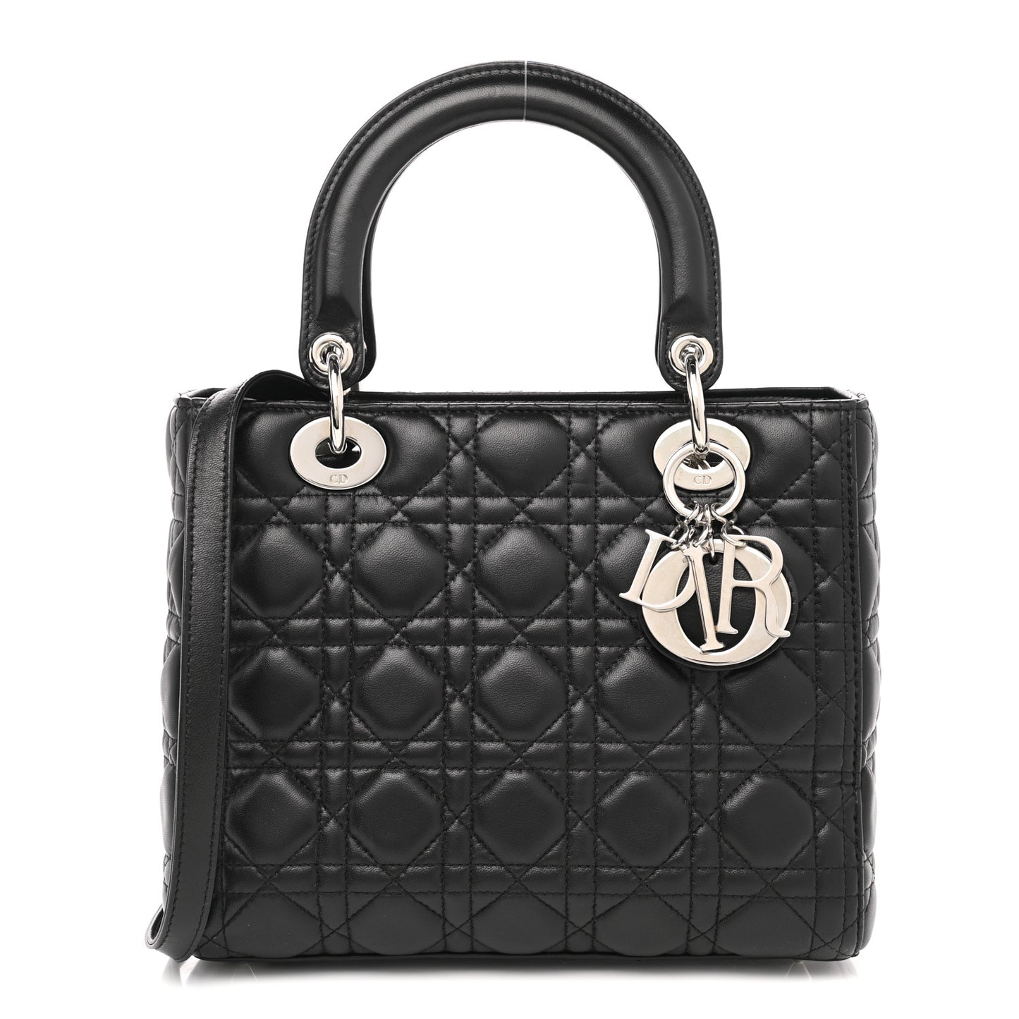 Lambskin Cannage Medium Lady Dior Black