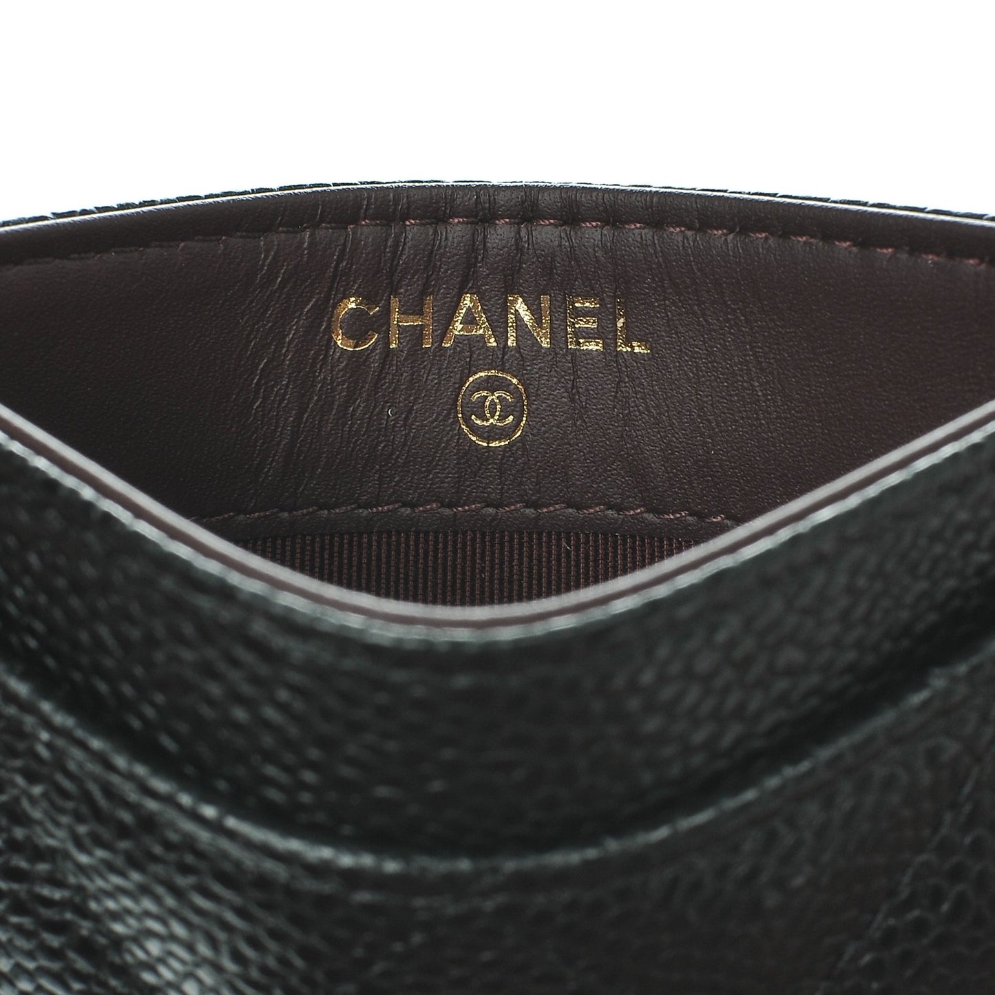 Caviar Quilted Card Holder Black