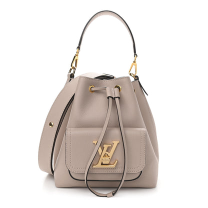 Louis Vuitton Grained Calfskin Lockme Bucket Greige 1 of 9