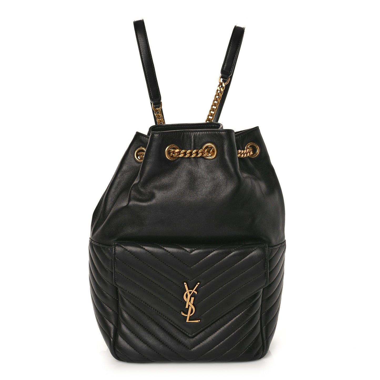 Lambskin Matelasse Monogram Joe Backpack Black