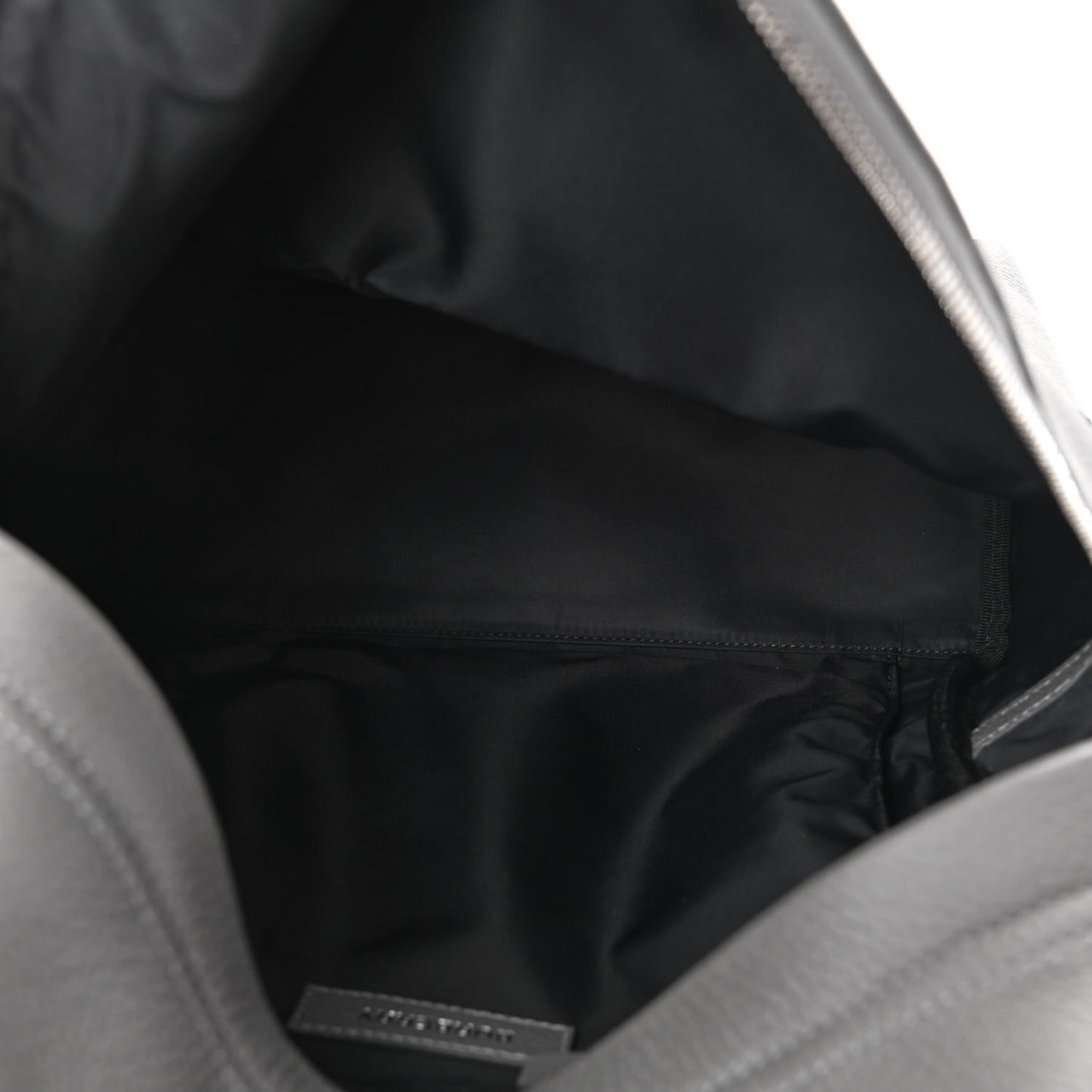 Calfskin Logo Embossed Backpack Black