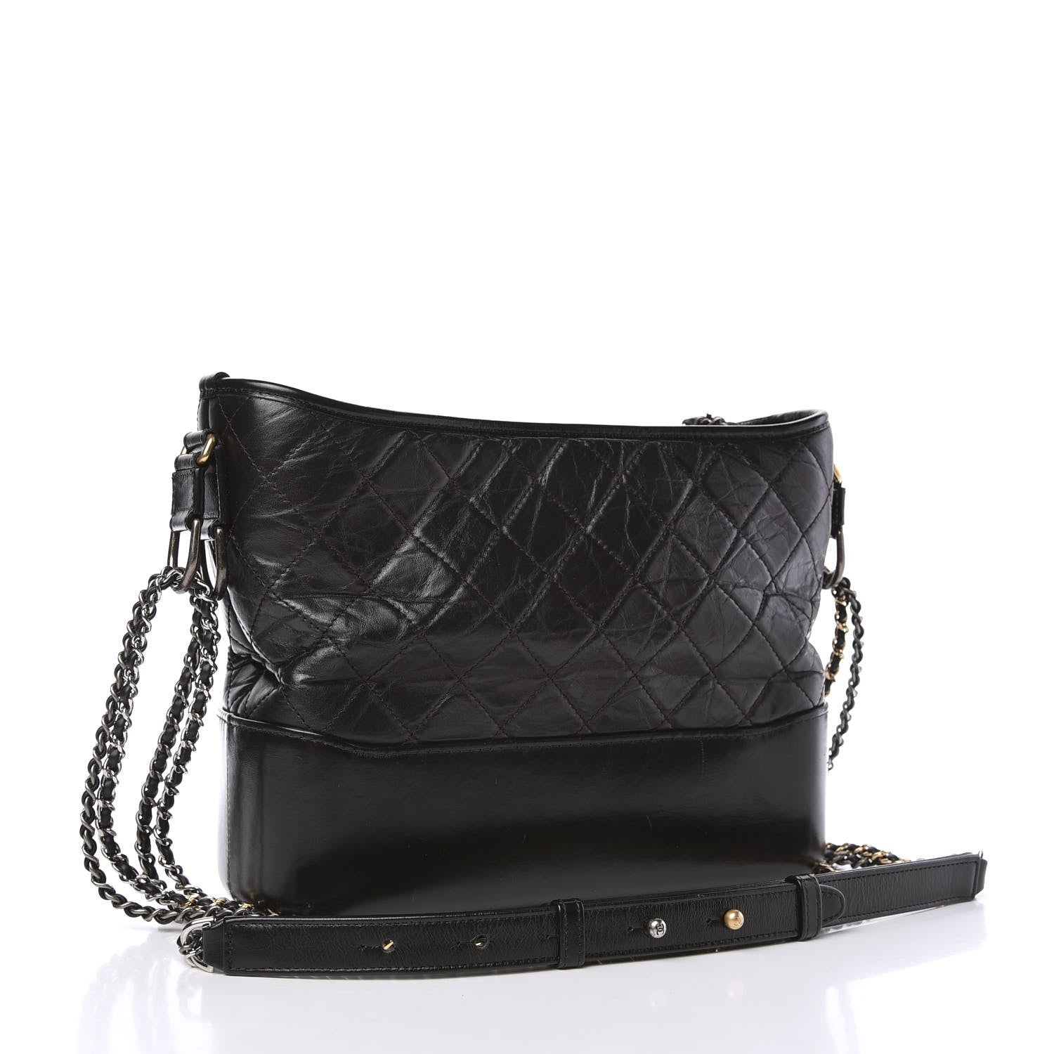 Chanel Aged Calfskin Quilted Medium Gabrielle Hobo Black 3 of 10