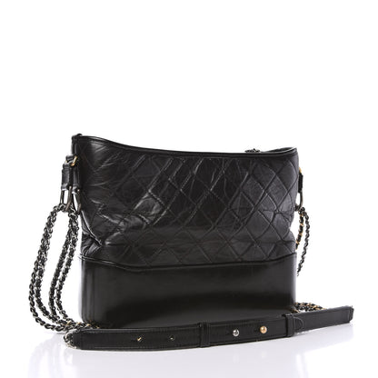 Chanel Aged Calfskin Quilted Medium Gabrielle Hobo Black 3 of 10