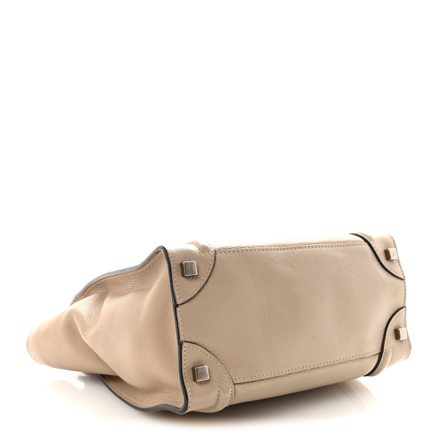 Celine Drummed Calfskin Micro Luggage Dune 8 of 9