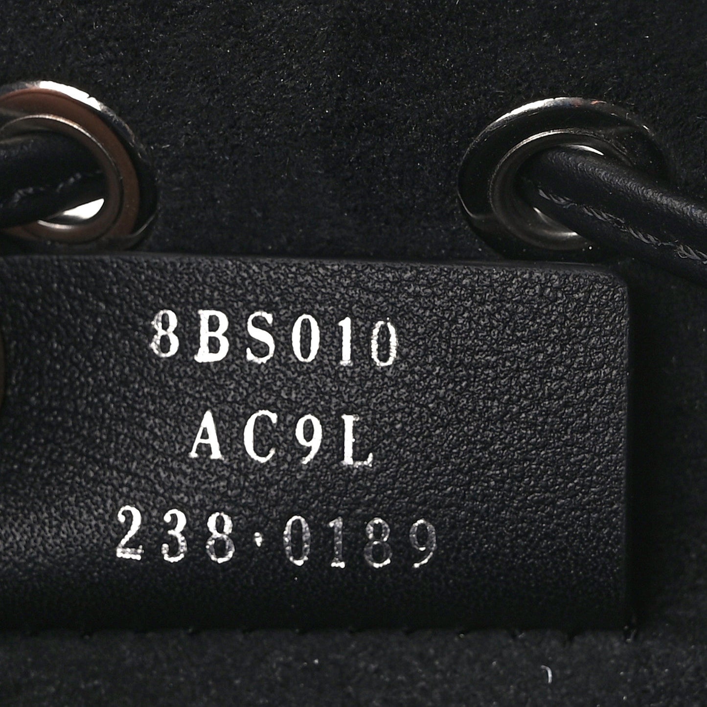 Vitello King F is Fendi Logo Embossed Mini Mon Tresor Bucket Bag Black