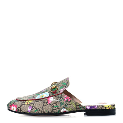 Gucci GG Supreme Monogram Flora Womens Princetown Slippers 36.5 Beige Ebony Multicolor Rosso 1 of 9