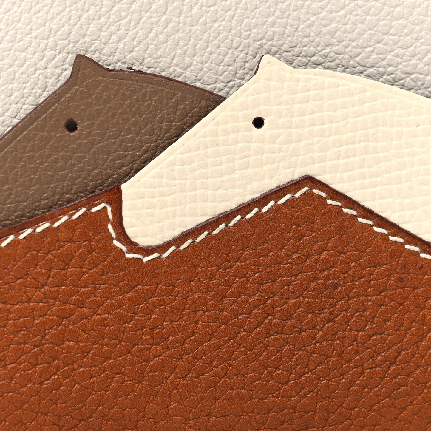 Barenia Faubourg Epsom Evercolor Les Petits Chevaux Card Holder Fauve Craie Beige De Weimar