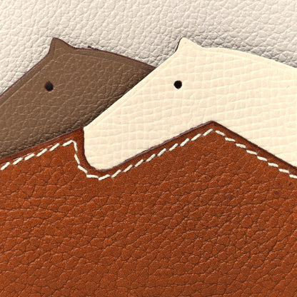Hermes Barenia Faubourg Epsom Evercolor Les Petits Chevaux Card Holder Fauve Craie Beige De Weimar 8 of 8