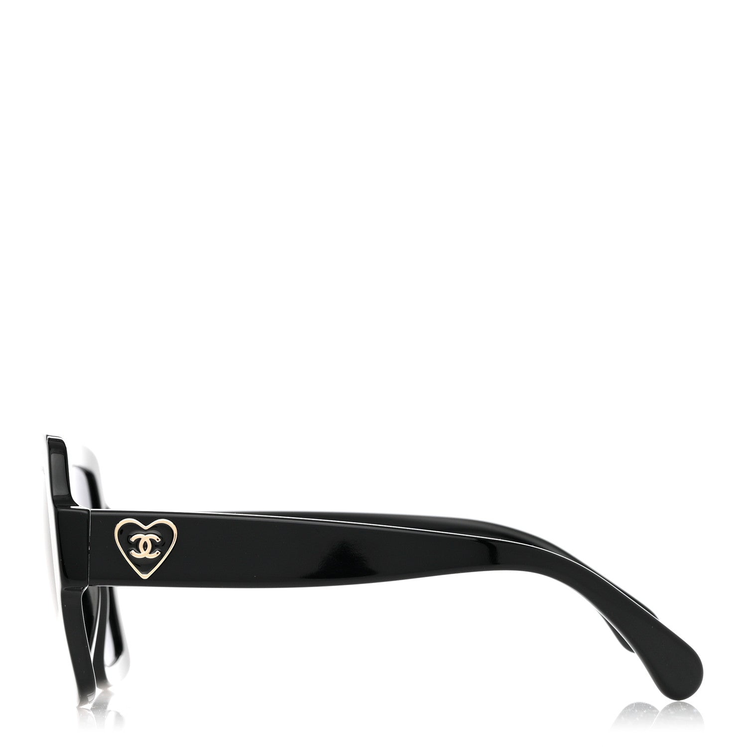 Chanel Acetate Square Heart Sunglasses 5479 Black 3 of 8