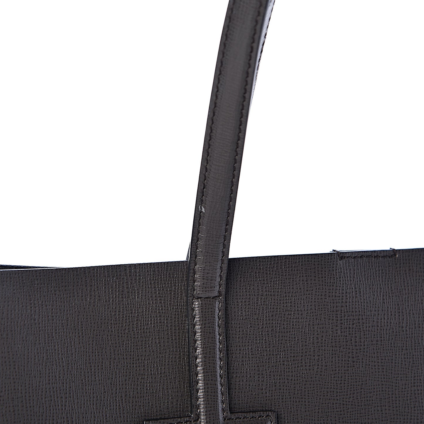 Grained Calfskin Small T Tote Grey