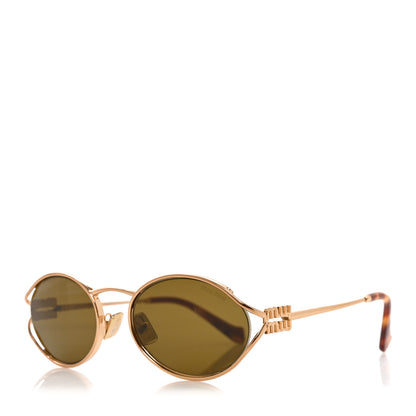 Miu Miu Metal Oval Sunglasses SMU52Y Tortoise Loden 1 of 7