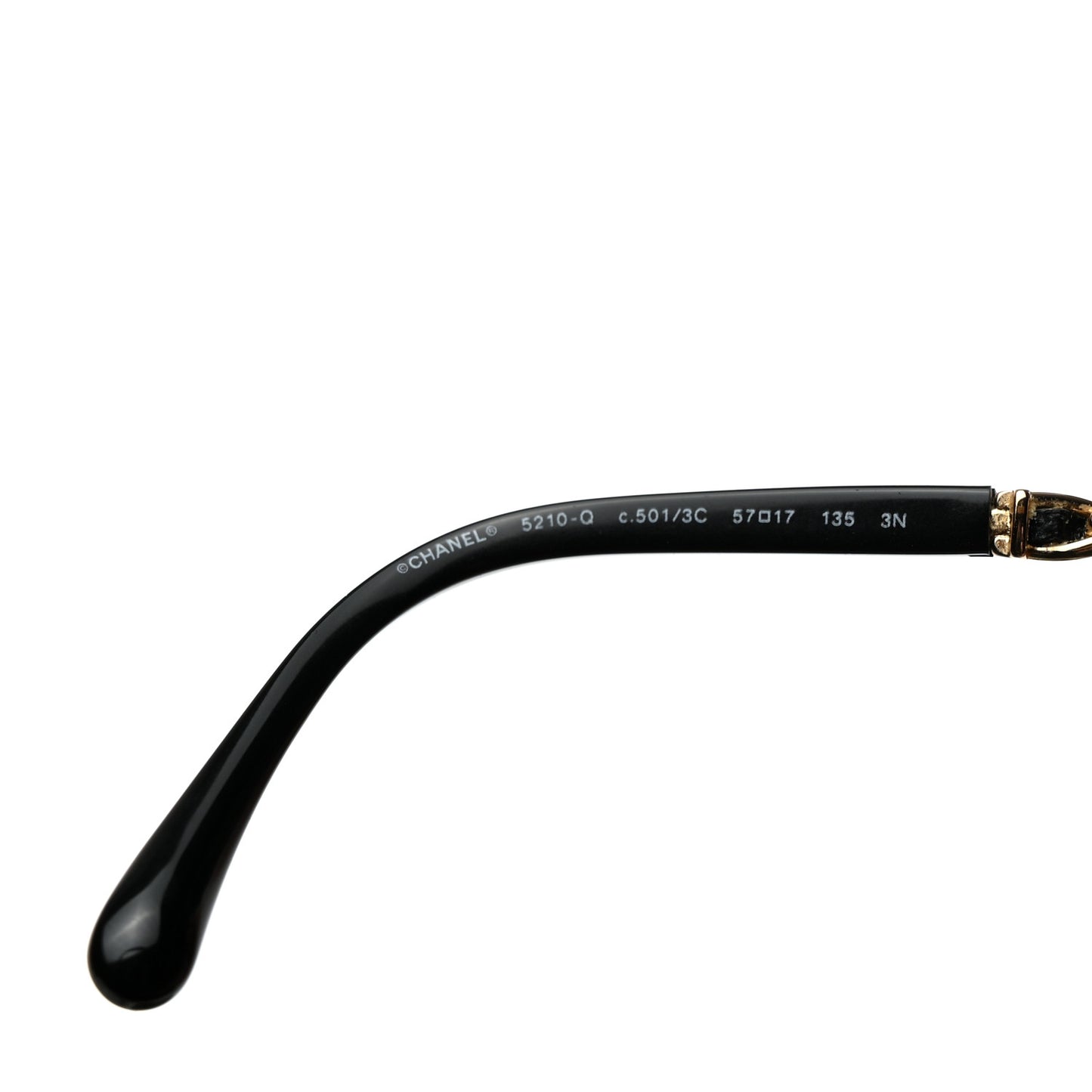 Acetate Lambskin Chain Square Sunglasses 5210-Q Black