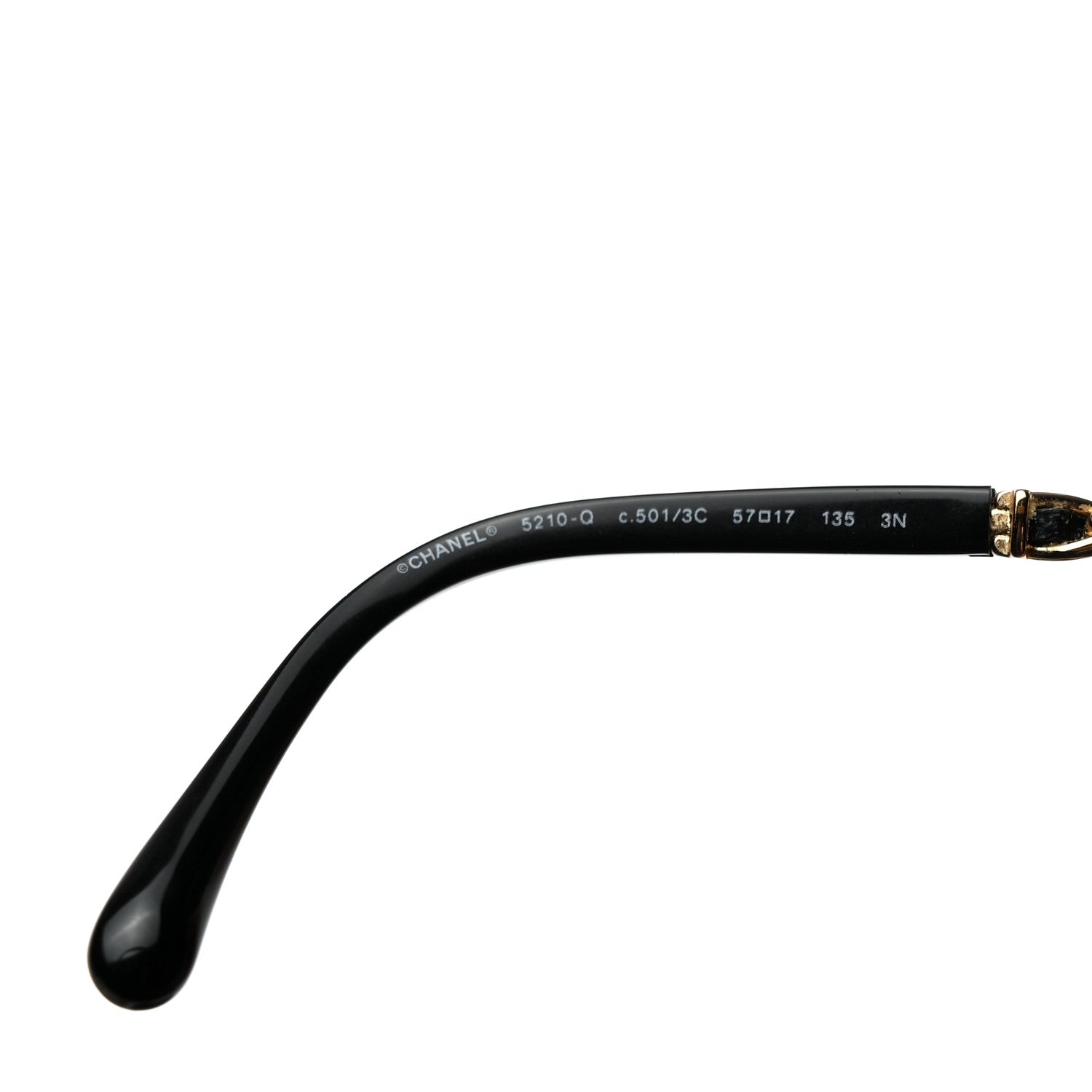 Chanel Acetate Lambskin Chain Square Sunglasses 5210-Q Black 6 of 8