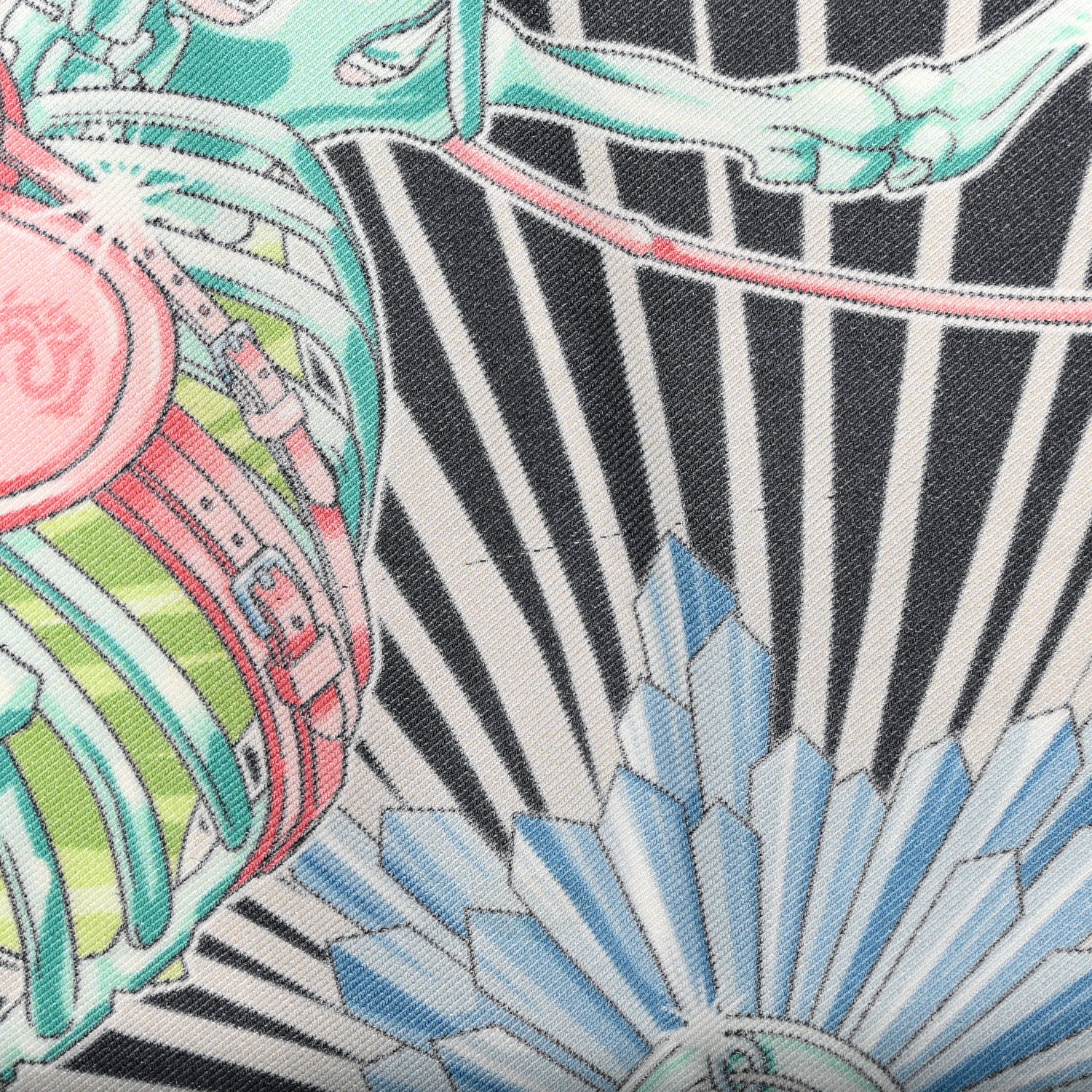 Hermes Silk Chorus Stellarum Scarf 70 Gris Nacre Anthracite Vert 6 of 6