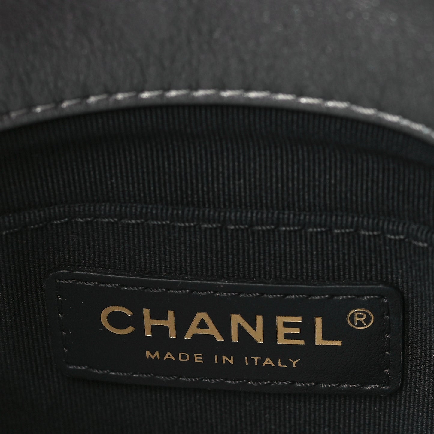 Metallic Lambskin Quilted Mini Side Note Flap Grey