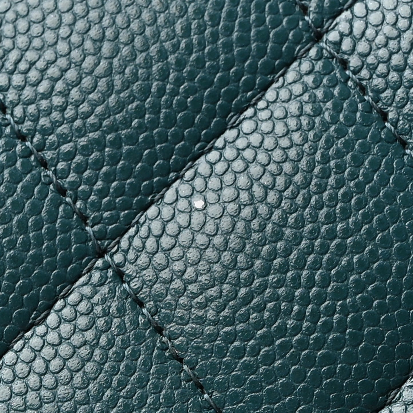 Caviar Quilted Large Gusset Flap Wallet Dark Turquoise