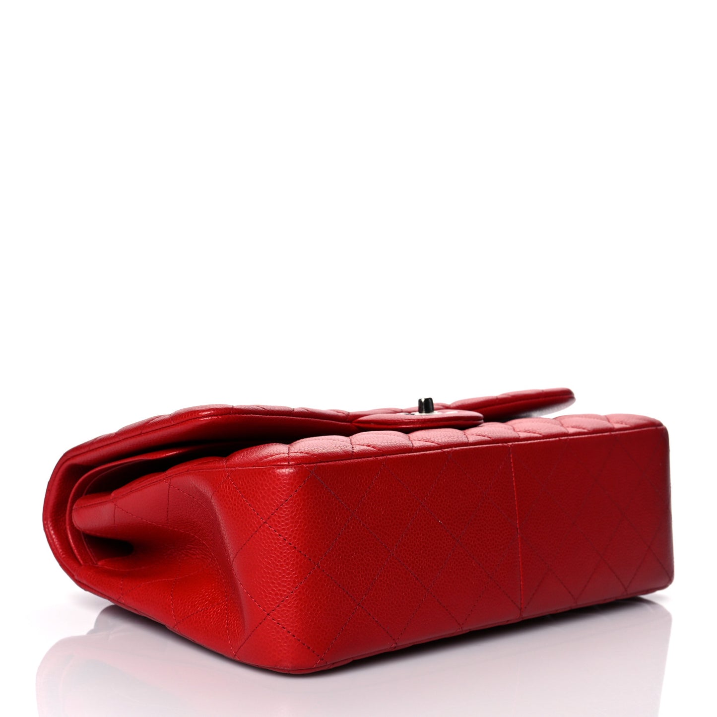 Caviar Quilted Jumbo Double Flap Red