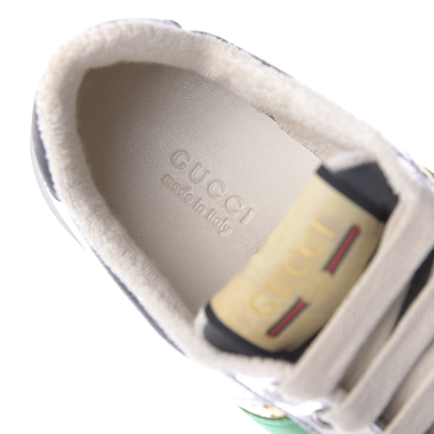 Metallic Calfskin Web Womens Screener Sneakers 35 Silver Gold Black
