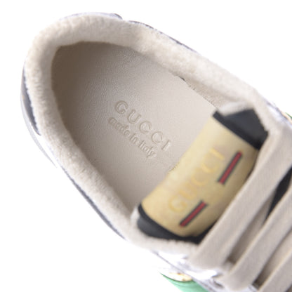 Gucci Metallic Calfskin Web Womens Screener Sneakers 35 Silver Gold Black 8 of 10