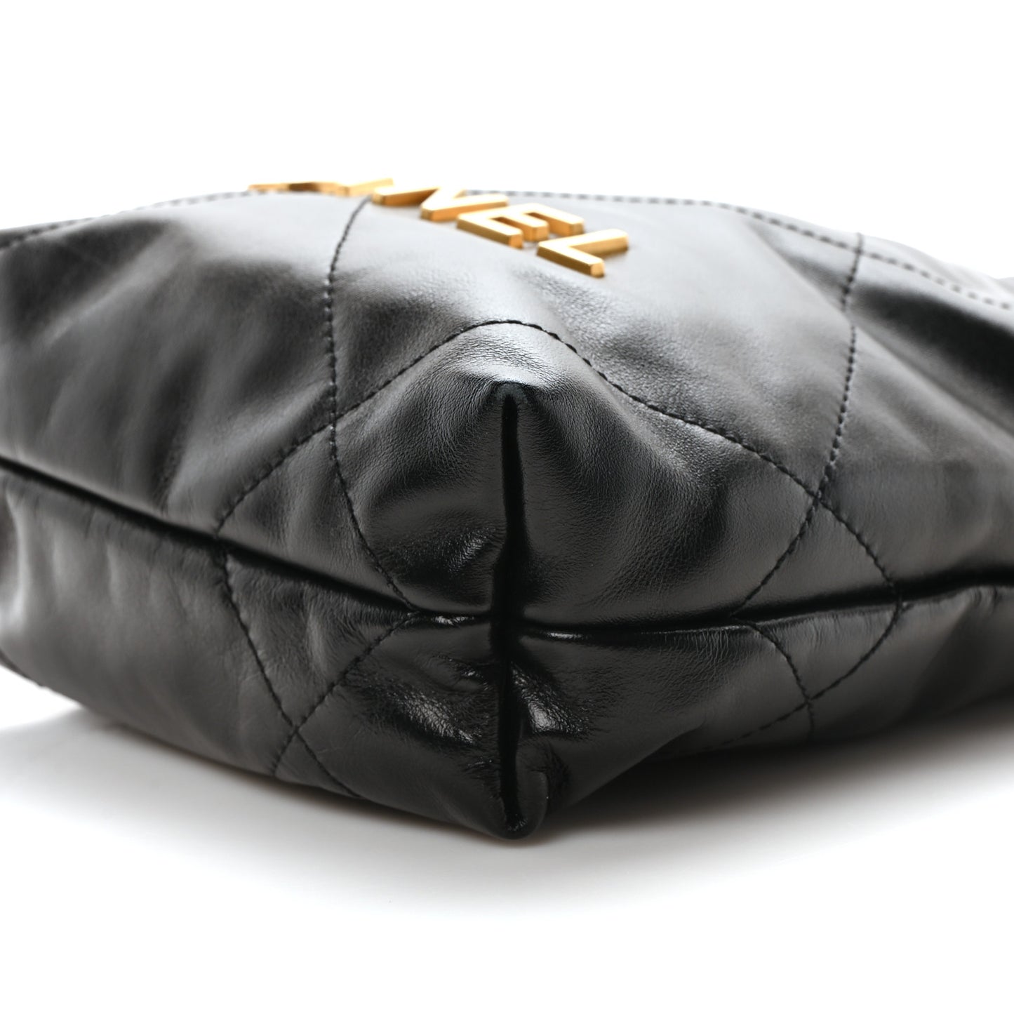 Shiny Calfskin Quilted Mini Chanel 22 Black