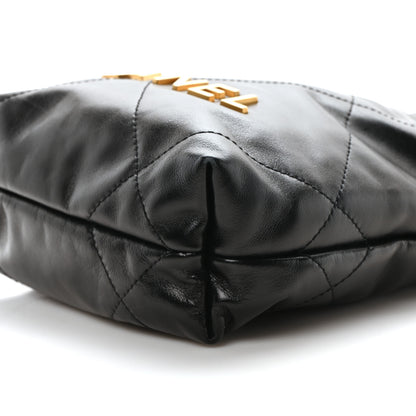 Chanel Shiny Calfskin Quilted Mini Chanel 22 Black 10 of 11