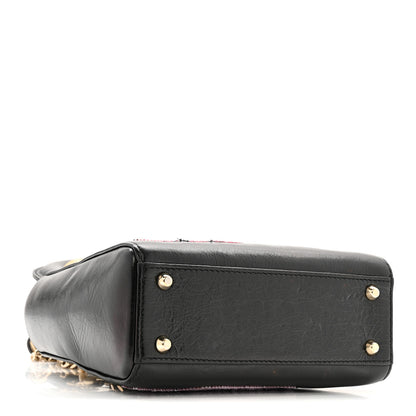 Christian Dior Calfskin Beaded Mini Lady Dior Black 4 of 11