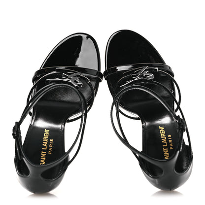 Saint Laurent Vernice Chiffon 100 Ankle Strap Sandals 39.5 Black 6 of 11