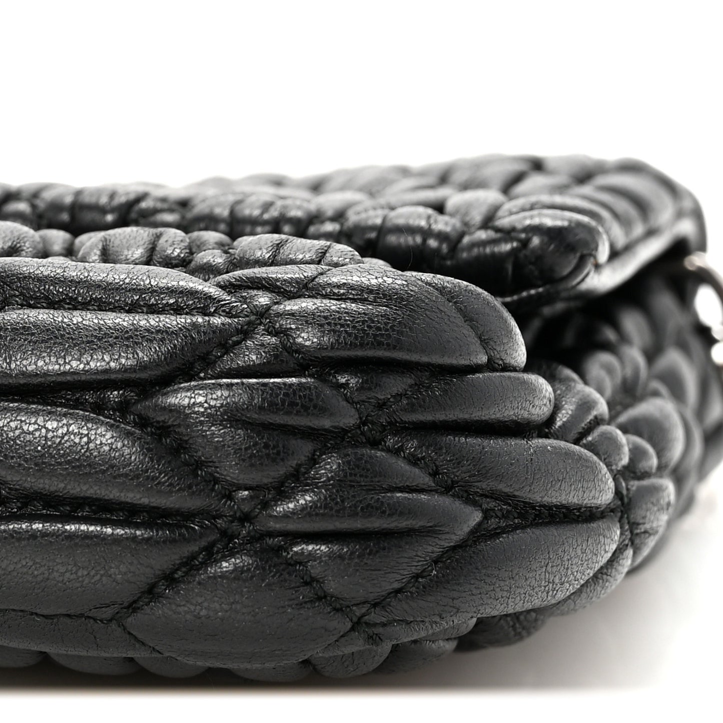 Nappa Matelasse Crystal Flap Clutch Black