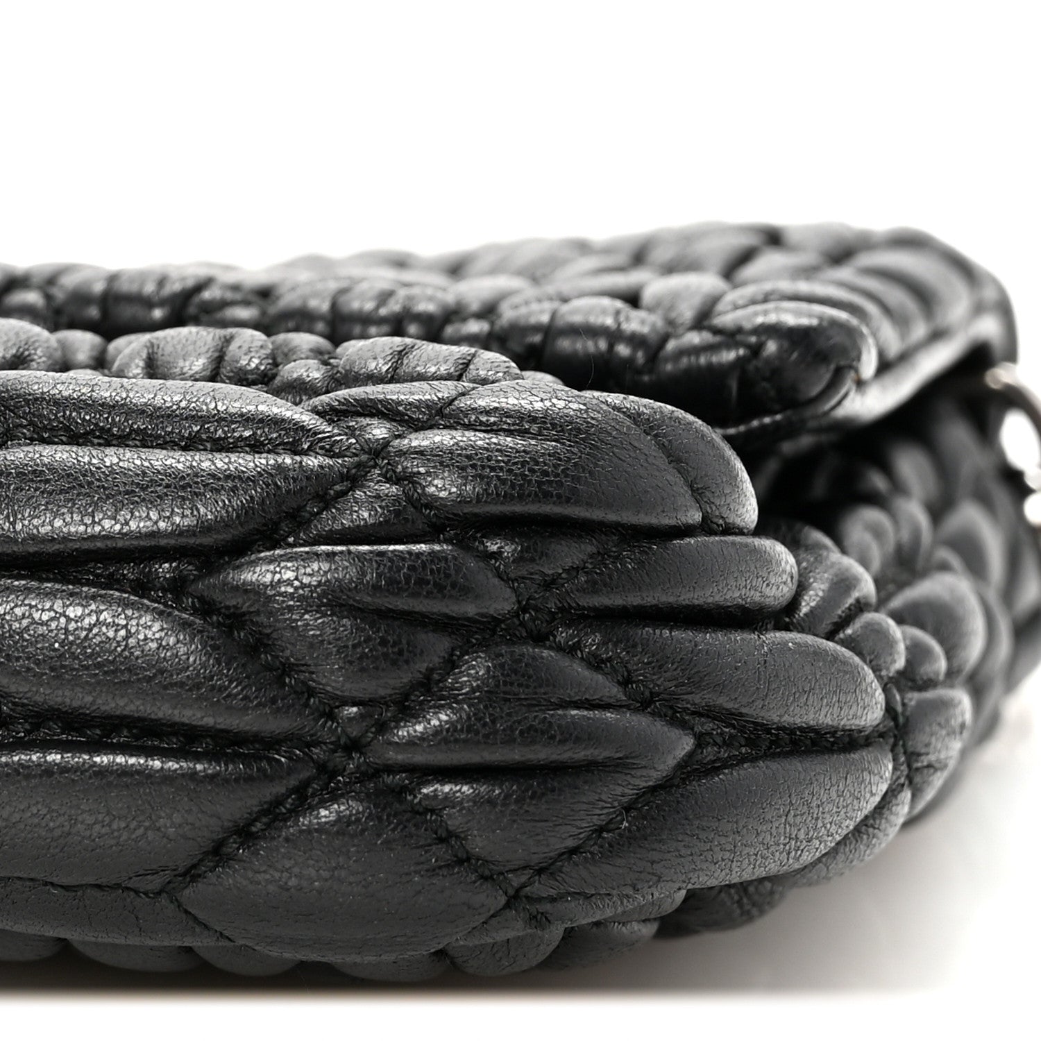 Miu Miu Nappa Matelasse Crystal Flap Clutch Black 9 of 9