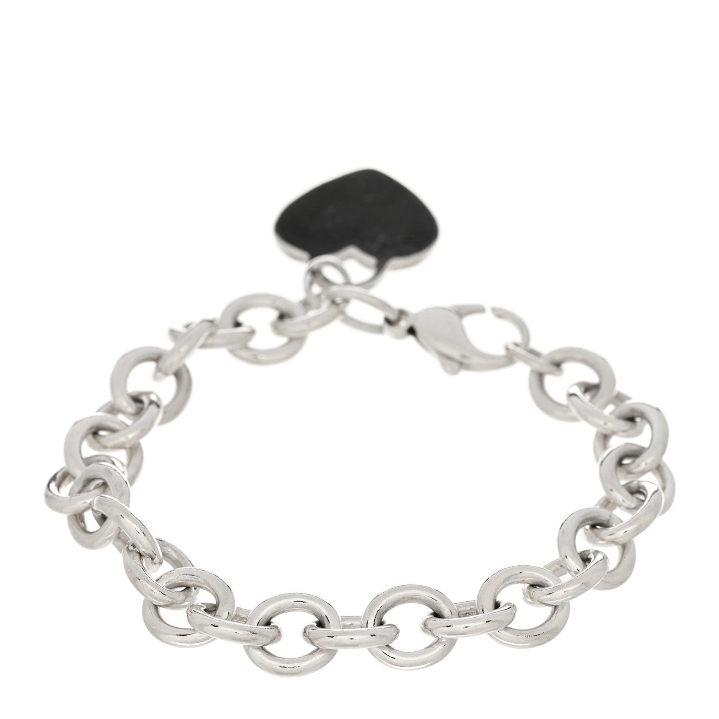 Sterling Silver Heart Tag Charm Bracelet