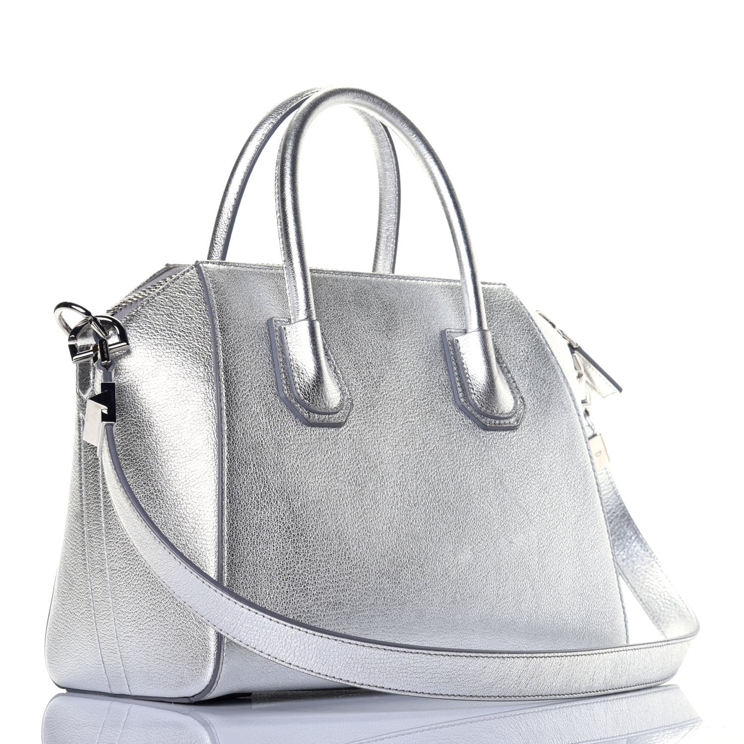 Givenchy Metallic Sugar Goatskin Small Antigona Silver 4 of 9