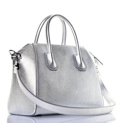 Givenchy Metallic Sugar Goatskin Small Antigona Silver 4 of 9