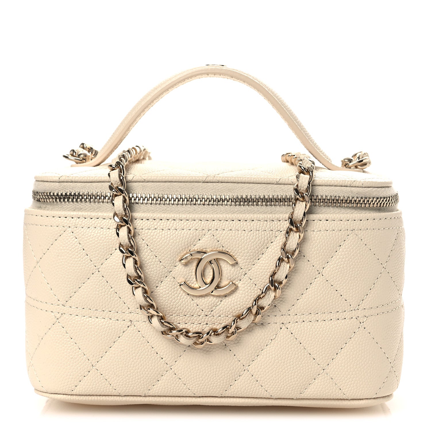 Chanel Caviar Quilted Trendy Handle Mini Vanity Ecru 1 of 11