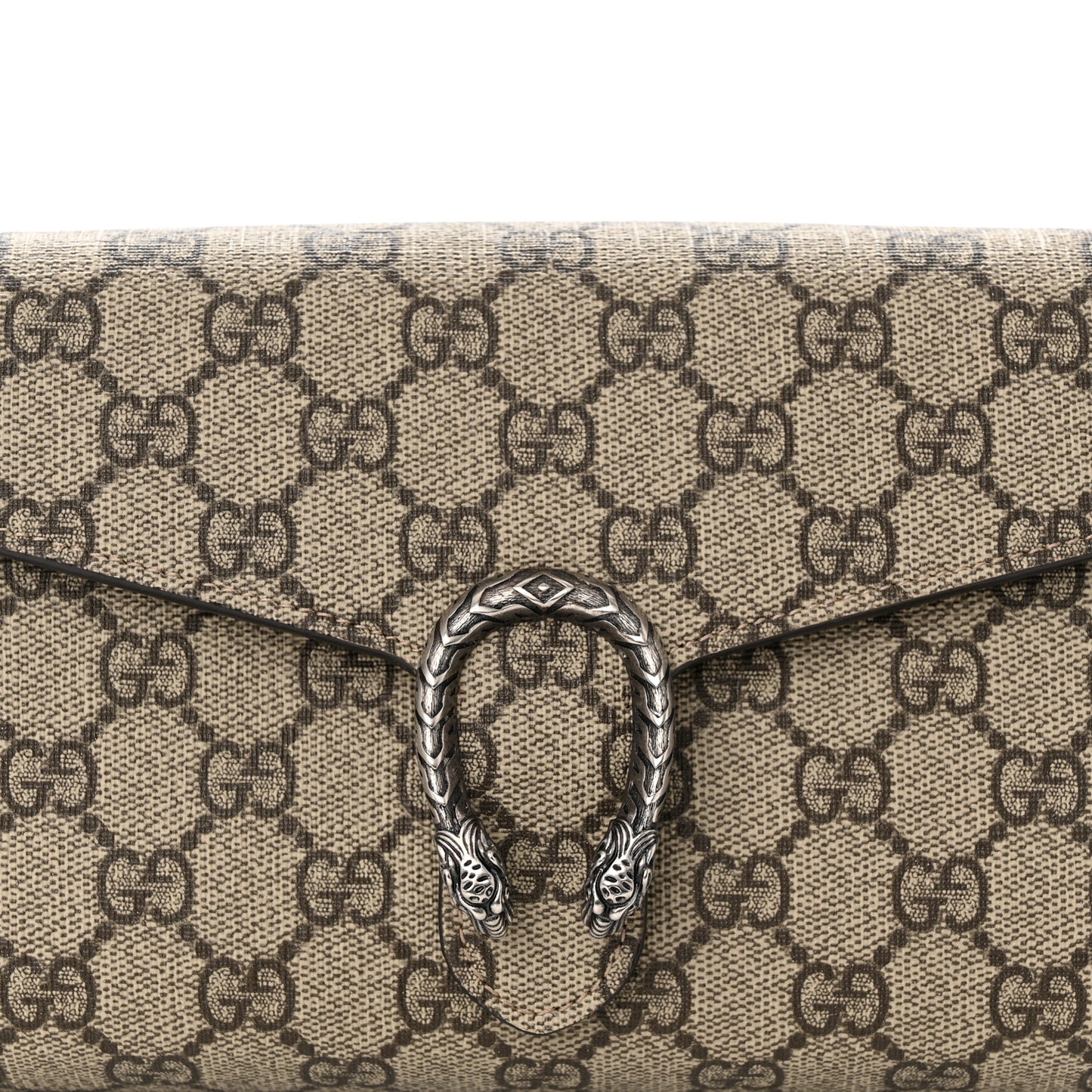 GG Supreme Monogram Mini Dionysus Chain Wallet Beige Taupe