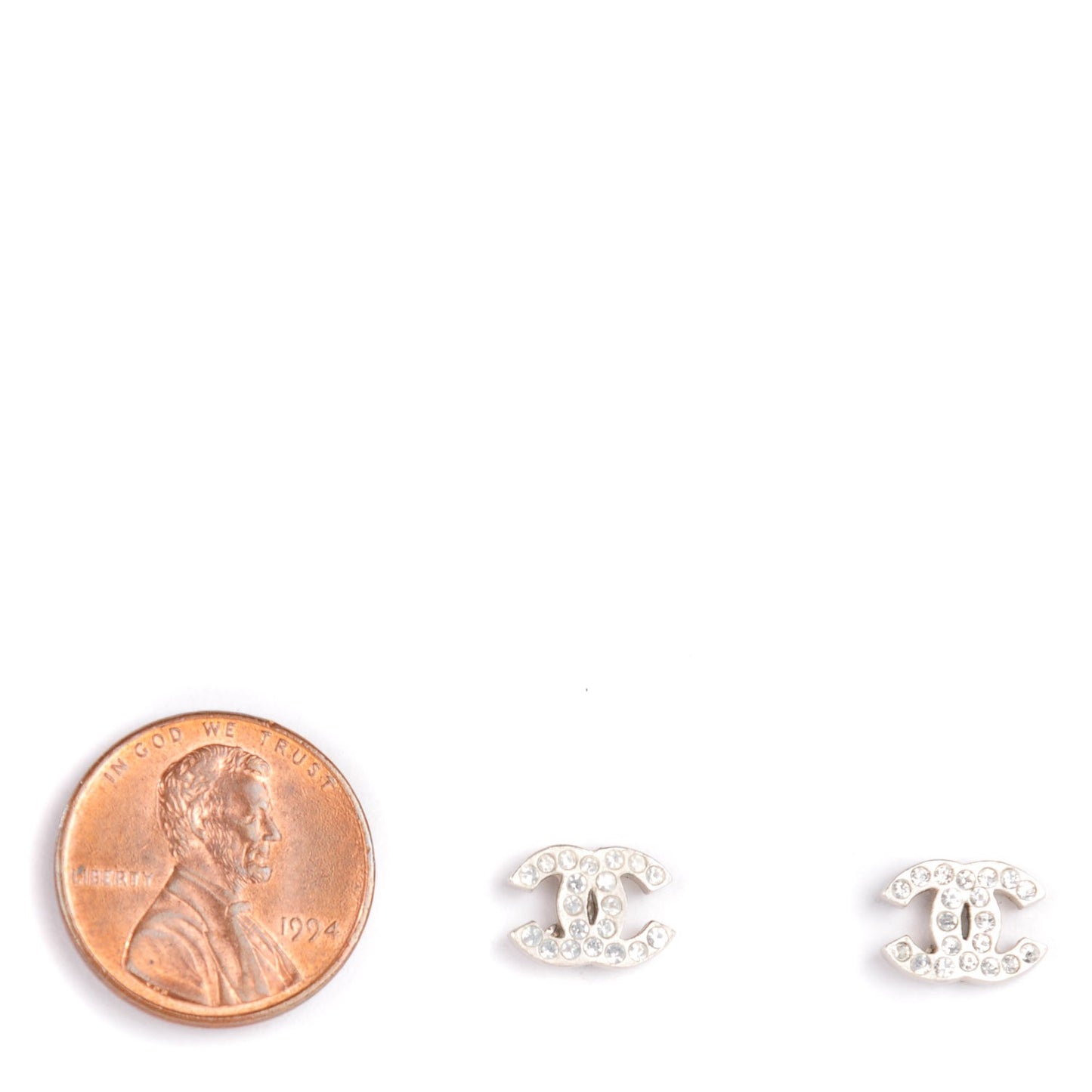 Crystal Timeless CC Earrings Silver