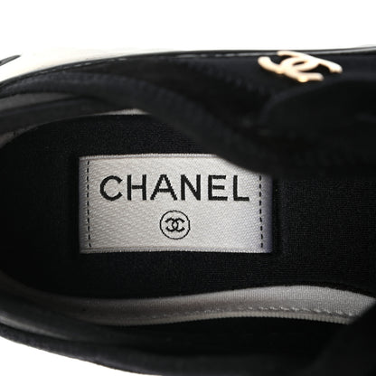 Chanel Fabric Calfskin Suede CC Sneakers 36 Black 6 of 8