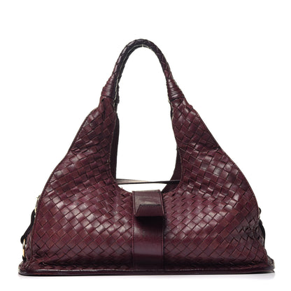 Bottega Veneta Nappa Intrecciato Shoulder Bag Dark Red 1 of 9