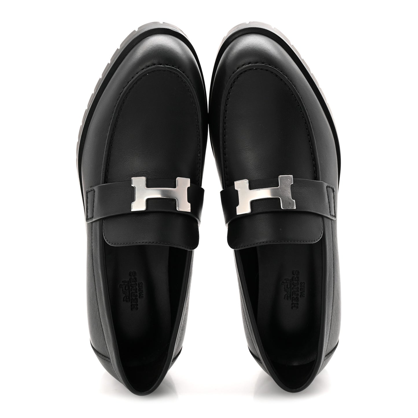 Calfskin Womens Faubourg Loafers 36 Black