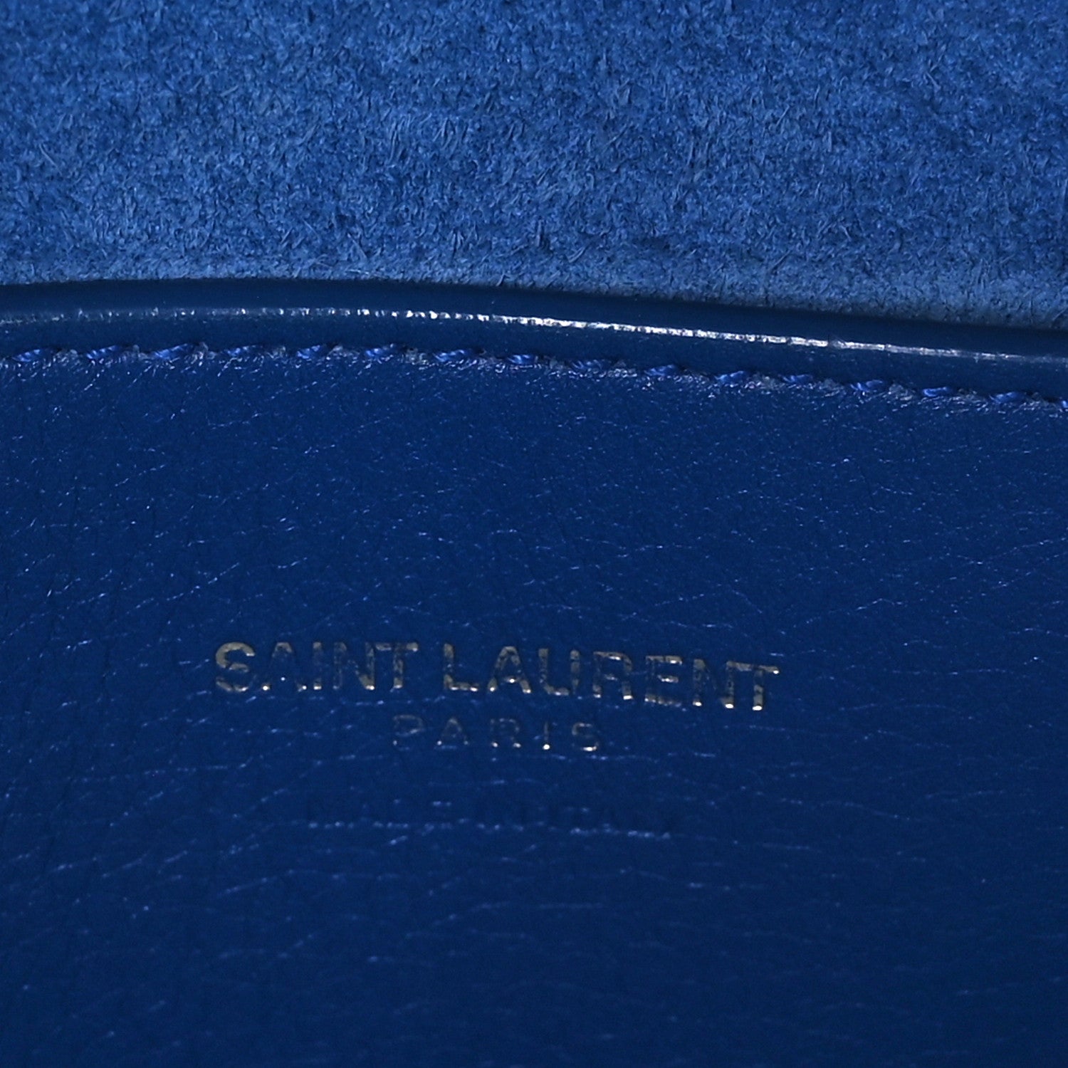 Saint Laurent Calfskin Monogram Baby Cabas Blue 6 of 11