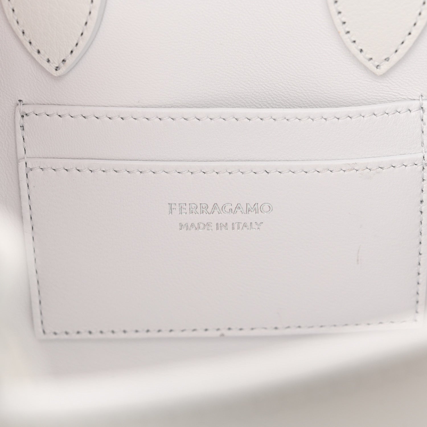 Salvatore Ferragamo Natural Grain Calfskin Mini Hug Bag Optic White 6 of 13