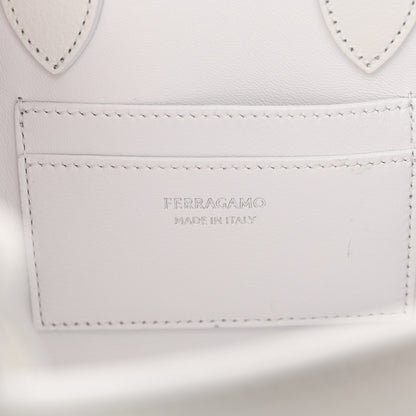 Salvatore Ferragamo Natural Grain Calfskin Mini Hug Bag Optic White 6 of 13