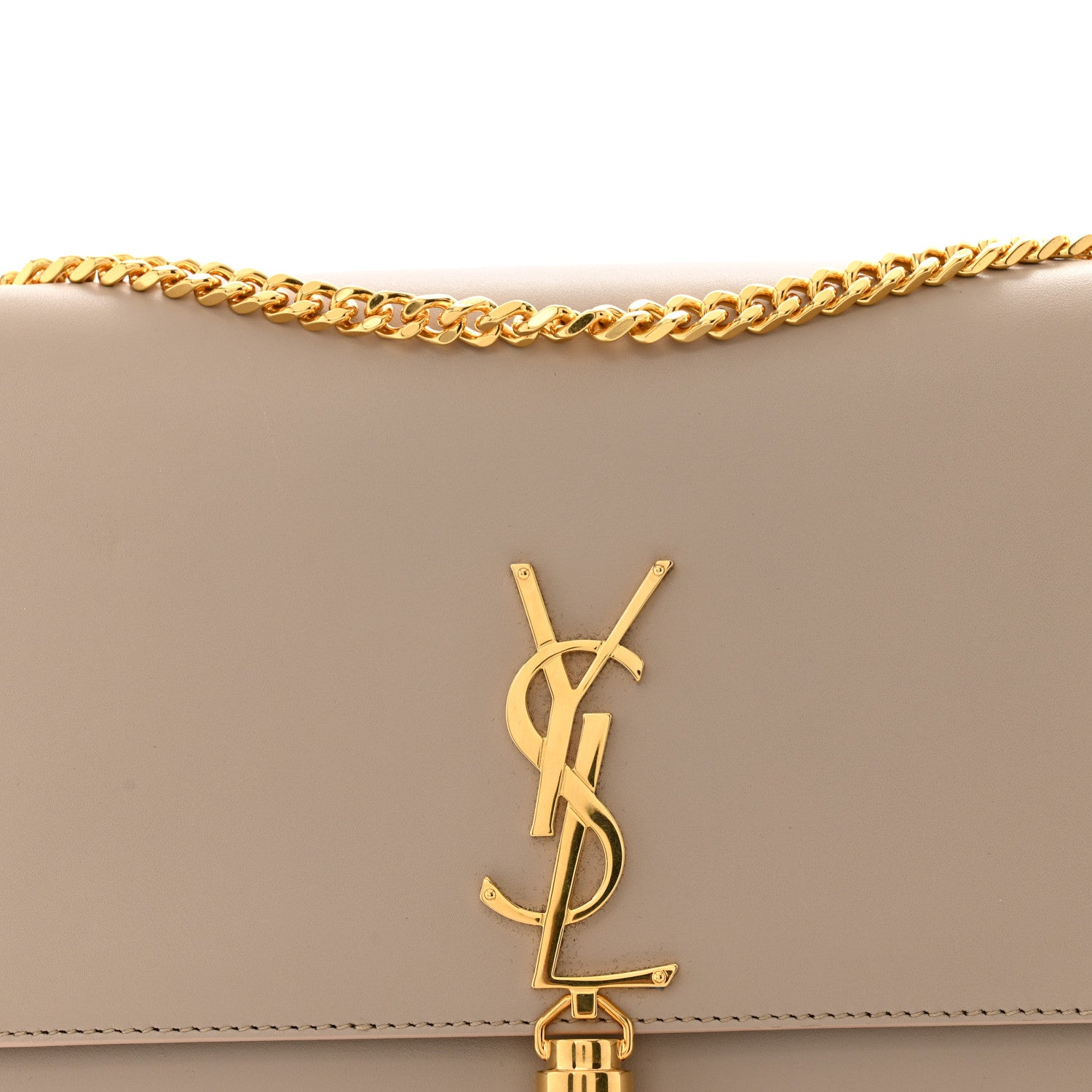 Saint Laurent Smooth Calfskin Medium Classic Monogram Kate Tassel Satchel Light Natural 8 of 11