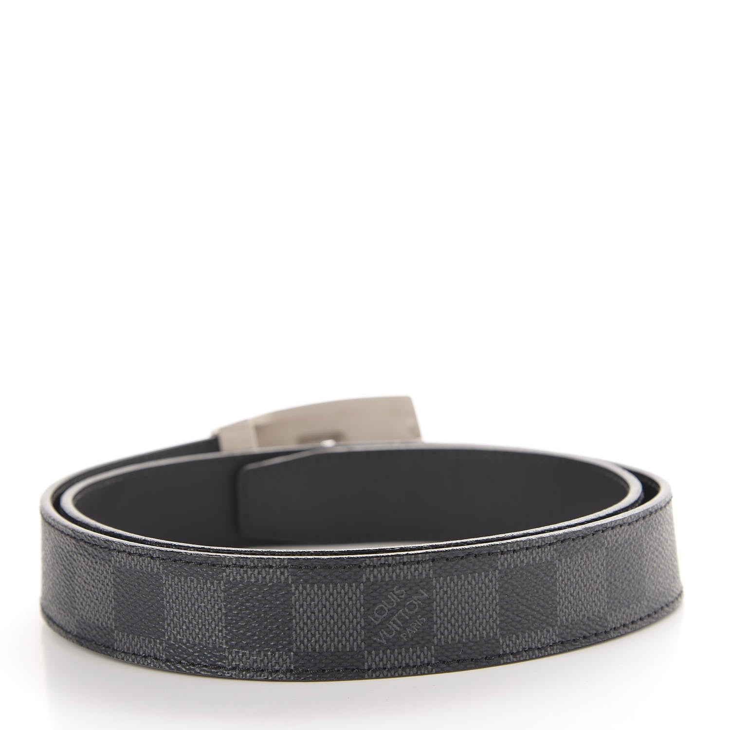 Louis Vuitton Damier Graphite LV Cut Long Reversible Belt 85 34 2 of 5