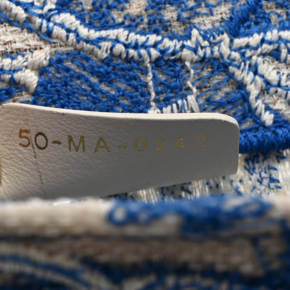 Christian Dior Transparent Canvas Embroidered Small Toile De Jouy Reverse Book Tote Fluorescent Blue 7 of 10