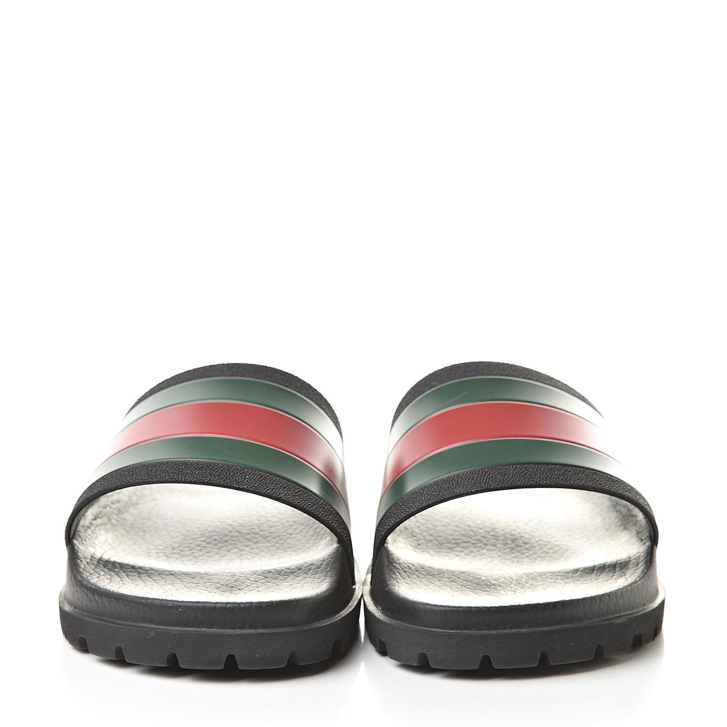 Rubber Web Mens Lug Sole Slide Sandals 9 Black Green Red