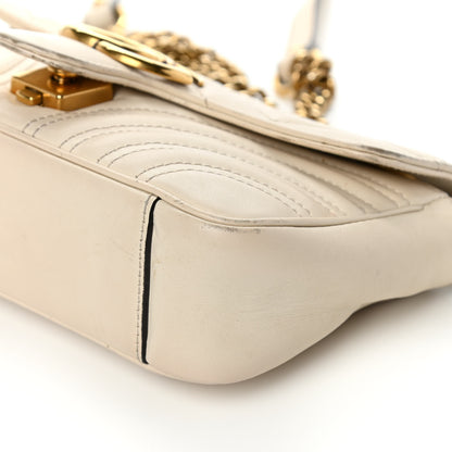 Gucci Calfskin Matelasse Mini GG Marmont Shoulder Bag White 10 of 13