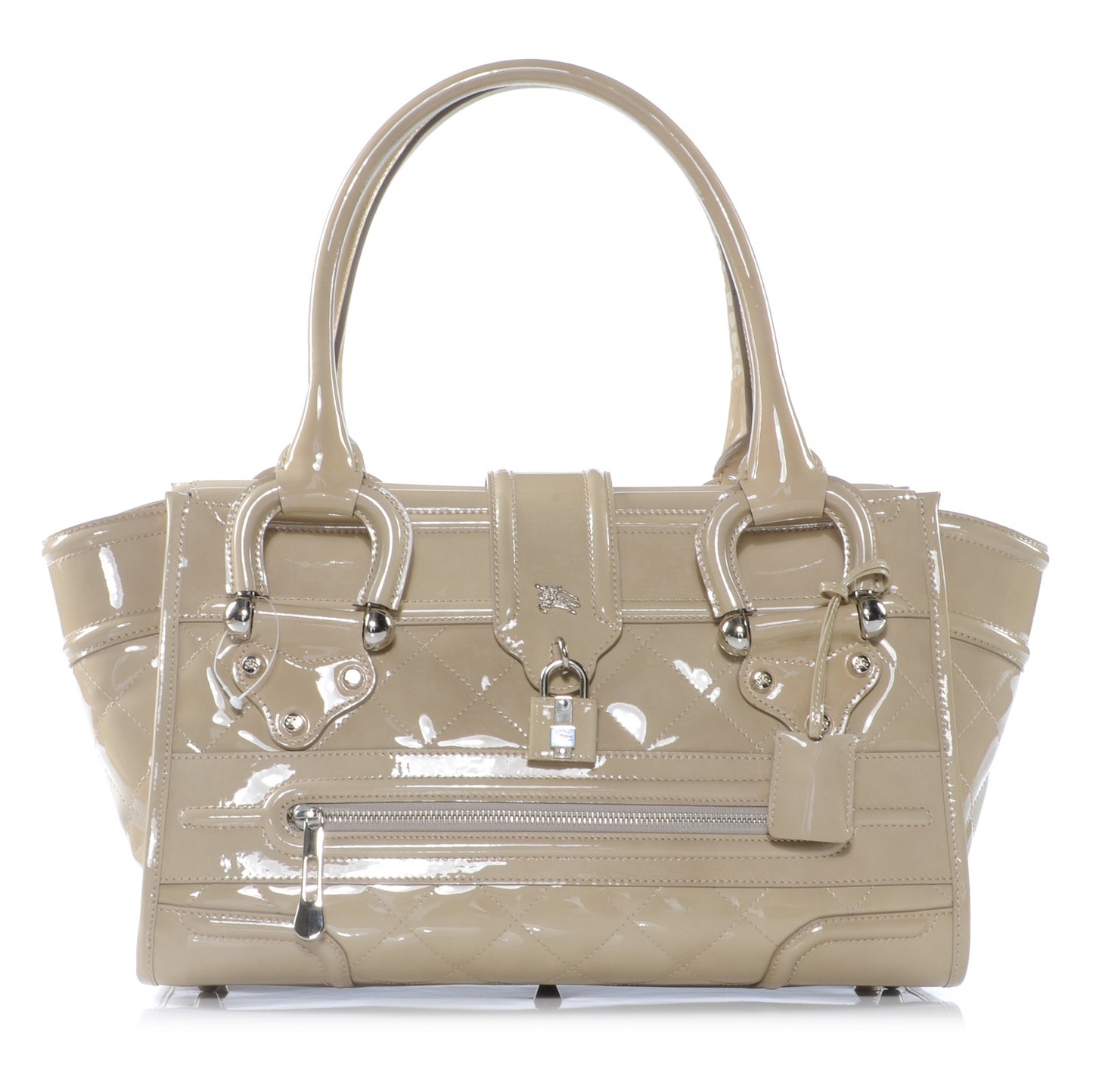 Patent Quilted Large Manor Beige