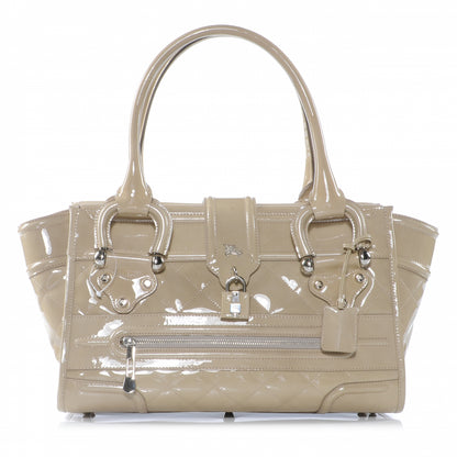 Burberry Patent Quilted Large Manor Beige 1 of 10